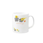 LittleLoroのノーマル オカメインコ ぶっ立ち首かしげとワキモモ Mug :right side of the handle