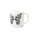 YASのButterfly (Black) Mug :right side of the handle