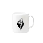 BLACK WOLF.のBLACKWOLF 透過Ver. Mug :right side of the handle