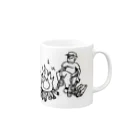 Too fool campers Shop!のたきび01(黒文字) Mug :right side of the handle