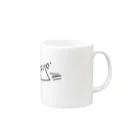 omochidesuneの捕食者から逃げるおもちくんさんマグ Mug :right side of the handle