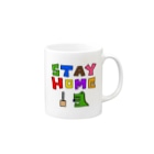 麦畑のステイホーム(ゲームをしてるワニ)カラー Mug :right side of the handle
