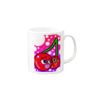 🌈👽🍒💜のacid Cherry マグカップ🍒🍒🌈 Mug :right side of the handle