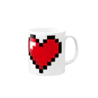 Cɐkeccooのドット絵ハート Mug :right side of the handle