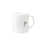 晴夏の罫線で遊ぶカエル Mug :right side of the handle