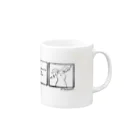 YuSunsetのりらっくすうさぎ4コマ（黒） Mug :right side of the handle