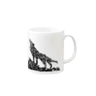 yin-yangの月夜の遠吠え　陽 Mug :right side of the handle