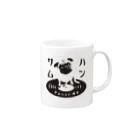 ハンサムレコーズ（湘南レコーズ）のハンサムレコードロゴ（黒） Mug :right side of the handle