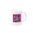 タナカタマゴの世界のレトロな女の子 Mug :right side of the handle