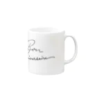 ハナミズキフォント_誕生・結婚・出産祝いのBon anniversarite シンプル Mug :right side of the handle