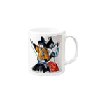 TANY SHOPの戦う男たち（色付） Mug :right side of the handle