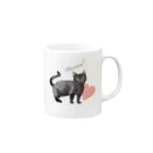 nemunoki paper itemの幸せの黒猫 Mug :right side of the handle