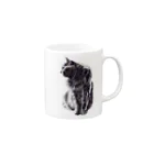 気まぐれ絵描きの猫グッズ屋の銀色の毛並みの猫 Mug :right side of the handle