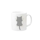 かわいいもののおみせ　いそぎんちゃくのしがみつく灰白猫 Mug :right side of the handle