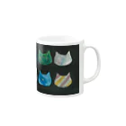 ぺりる屋のシルエットof cats黒 Mug :right side of the handle