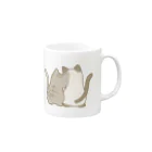 かわいいもののおみせ　いそぎんちゃくの仲良し猫の背中　鯖トラ&ポインテッド Mug :right side of the handle