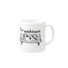 hilo tomula トムラ ヒロのLazy White Cat Sangria Mug :right side of the handle