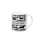 5corgisのI LOVE CORGIマグカップ（BLACK） Mug :right side of the handle