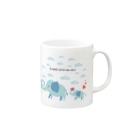 あかえほ & ちびそざいの象の親子【あかえほ公式】 Mug :right side of the handle