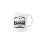 メガネ@バーガーけんきゅういんのHambuger Lab.  Mug :right side of the handle