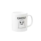 GHOST と TOSHIMASA IWAI の Goods ShopのGHOST IN THE SHEET (Black Line) マグカップの取っ手の右面