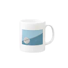 Cloudy_Gleamのrose-gleam #blue Mug :right side of the handle