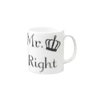 Mr.Rightのおしゃれな千鳥柄ファッションMr.Right Mug :right side of the handle