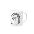 ハリネズミと楽器のハリネズミとトライアングル　モノクロ Mug :right side of the handle