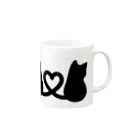 かわいいもののおみせ　いそぎんちゃくのしっぽハート猫 Mug :right side of the handle