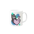 ~Good Luck Charm~　海月叶音の【再販】ほっこりクマさん　背景付version Mug :right side of the handle