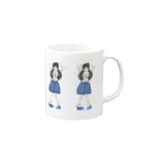 satiexitのブルーな女の子 Mug :right side of the handle