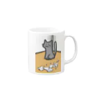 ももにゅの任務完了にゃんこ Mug :right side of the handle