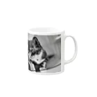 犬 猫 大好き！の猫 Tシャツ、リンガーTシャツ、トートバッグ、マグカップ Mug :right side of the handle