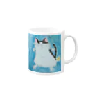 ちなこ☆動物にも愛をの餅猫シダー 自分のオナラにびっくり！ Mug :right side of the handle