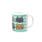 miku'ꜱGallery星猫の歴代にゃんズゆるゆるフェイス Mug :right side of the handle