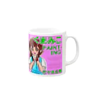 島袋八起 aka やおねむのくまみこpainting Mug :right side of the handle