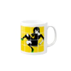 川村マユ見のbehind 升目 Mug :right side of the handle