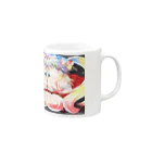 ぺちゃの ○。銀狐堂。○ のフェイク双子 Mug :right side of the handle