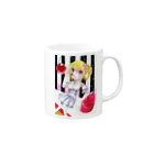 ぺちゃの ○。銀狐堂。○ のチェリー娘 Mug :right side of the handle