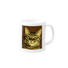 幸せを運ぶ福猫ピー助の幸せを運ぶトラ猫 Mug :right side of the handle