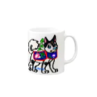 ピーキーちゅうすけの犬はりこ風味の犬とアサガオ  Mug :right side of the handle