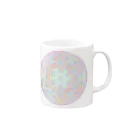 HIRO CollectionのRainbow Flower of Life & Hexagram Mug :right side of the handle