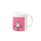 g_rincoxのナマ足うさぎ ピンク Mug :right side of the handle