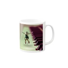 SATOWEB.designのピアノの上で踊る子供の女の子 Mug :right side of the handle