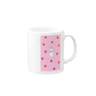 Coco ＊のぱすてるぴんく×ぱーぷるの牛乳瓶 Mug :right side of the handle