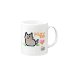 くるとん@物販用のくるとんオリジナルデザインC.「ドット絵のオオカミ」 Mug :right side of the handle