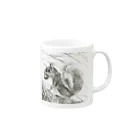 もりみずはのスズリshopのリスとナッツ Mug :right side of the handle