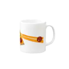 レコードの巣の狂気とチーズほとばしるピザ Mug :right side of the handle