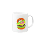れなしやのHamburger monster neon Mug :right side of the handle