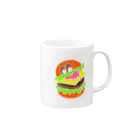 れなしやのHamburger monster neon マグカップの取っ手の右面